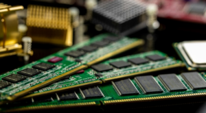 3 sticks of computer RAM and misc computer parts